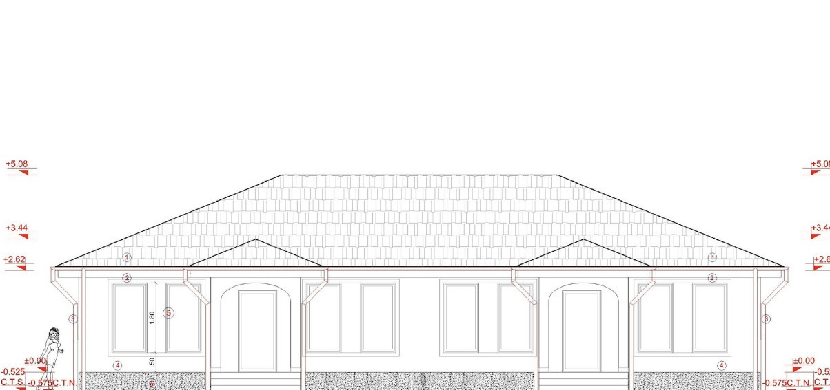 Duplex pe parter, 3 camere, 80 mp utili, 325 mp teren - Sanandrei
