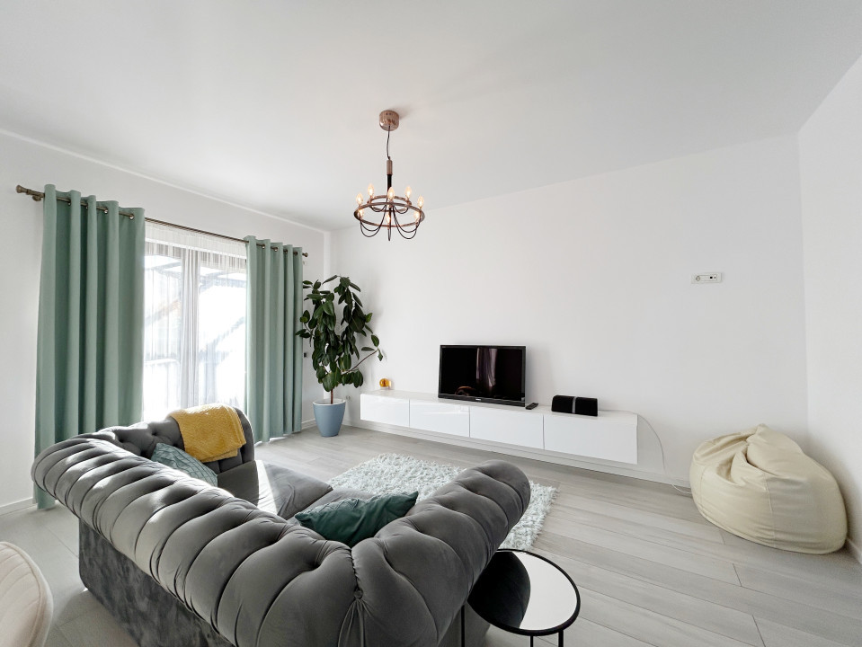 Duplex 3 camere, 90mp utili, 330 teren, mobilat utilat in Mosnita Noua