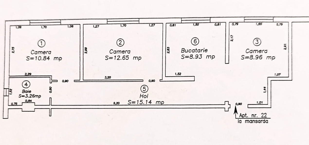 Apartament 3 camere, mobilat/utilat, 59 mp utili - zona Aradului 