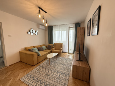 Apartament 2 camere, 47 mp utili + balcon, mobilat - zona Garii