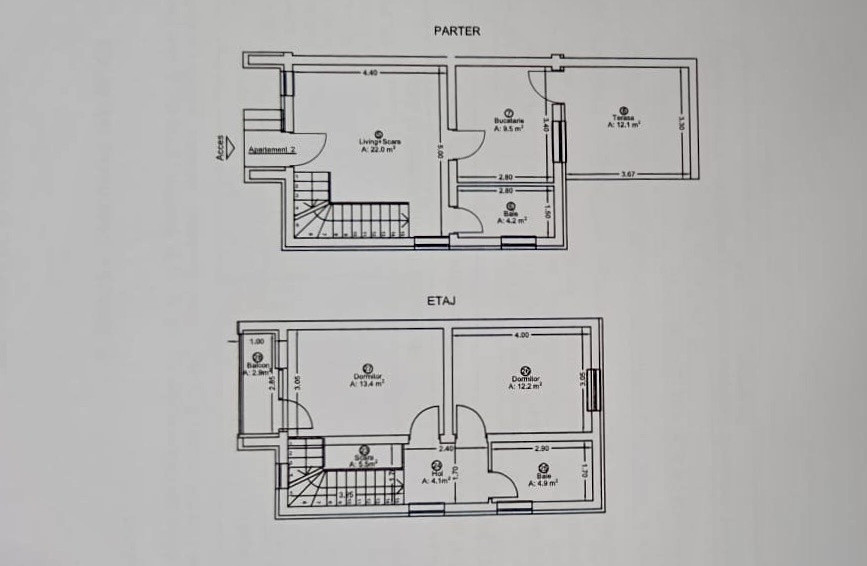 Duplex, 3 camere,  76 mp utili, 150 mp teren - Calea Urseni