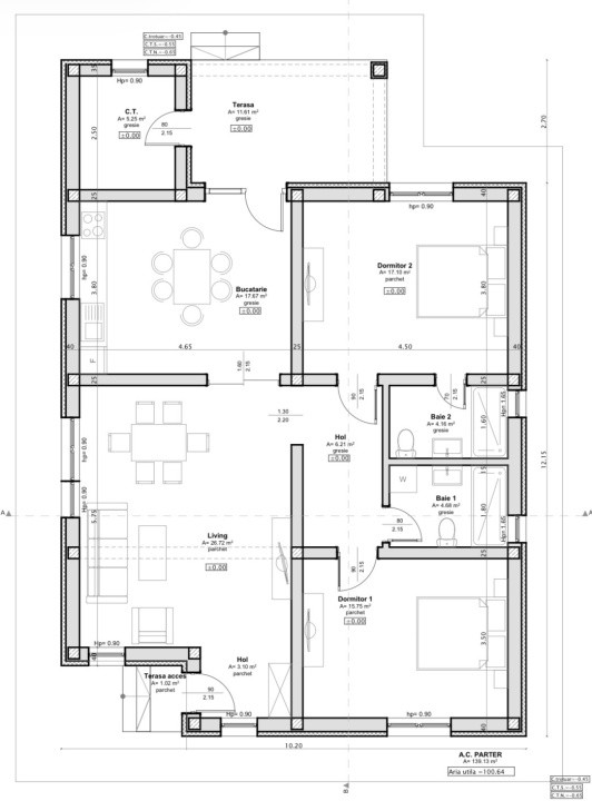 Casa individuala, 100 mp utili, 540 mp teren - Sanandrei