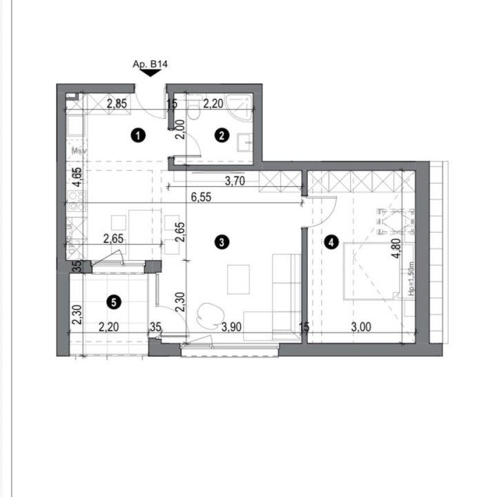 Apartament 2 camere, 50 mp, etaj 3, cu LIFT-Timisoara