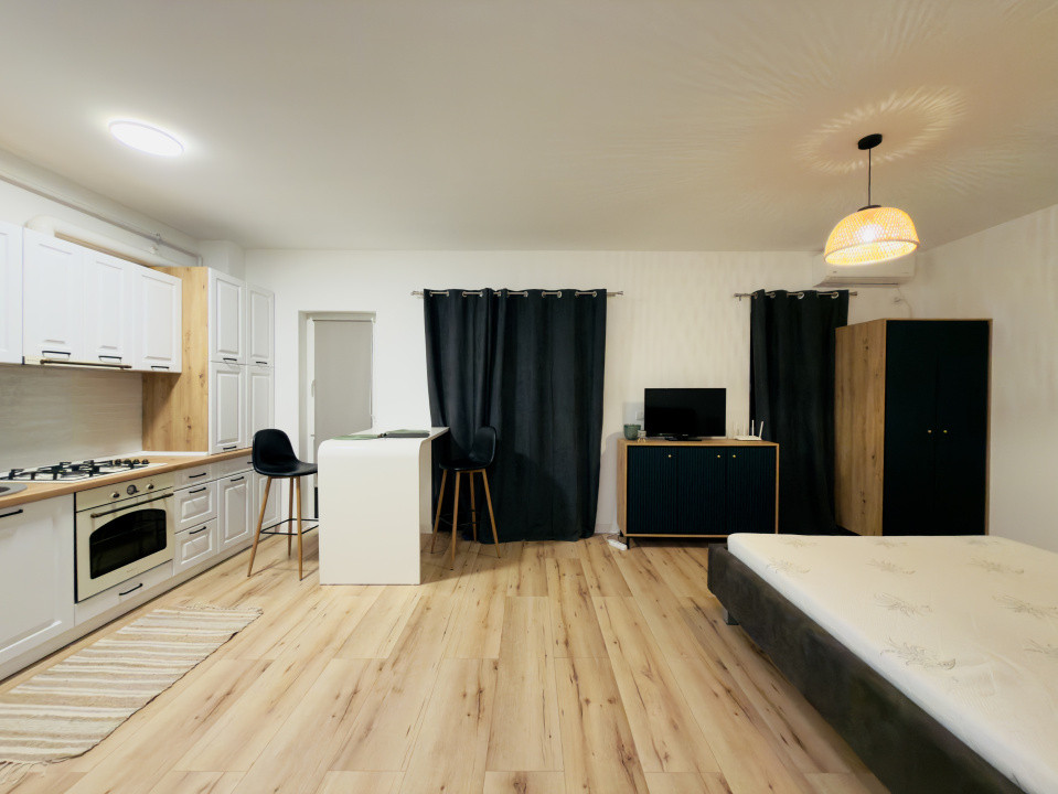 Apartament 1 camera, open space, etaj 2, mobilat modern in Giroc