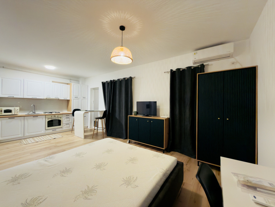 Apartament 1 camera, open space, etaj 2, mobilat modern in Giroc