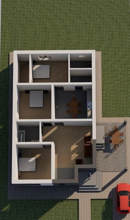 Casa individuala, 4 camere, 105 utili, 580 teren, comision 0% Sanmihaiu Roman