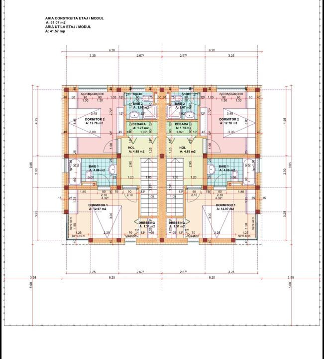 Duplex 3 camere, 3 bai, 85mp utili, 290mp teren - Mosnita Veche