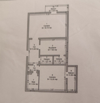 Apartament decomandat, 2 camere, 52 mp - Bucovinei