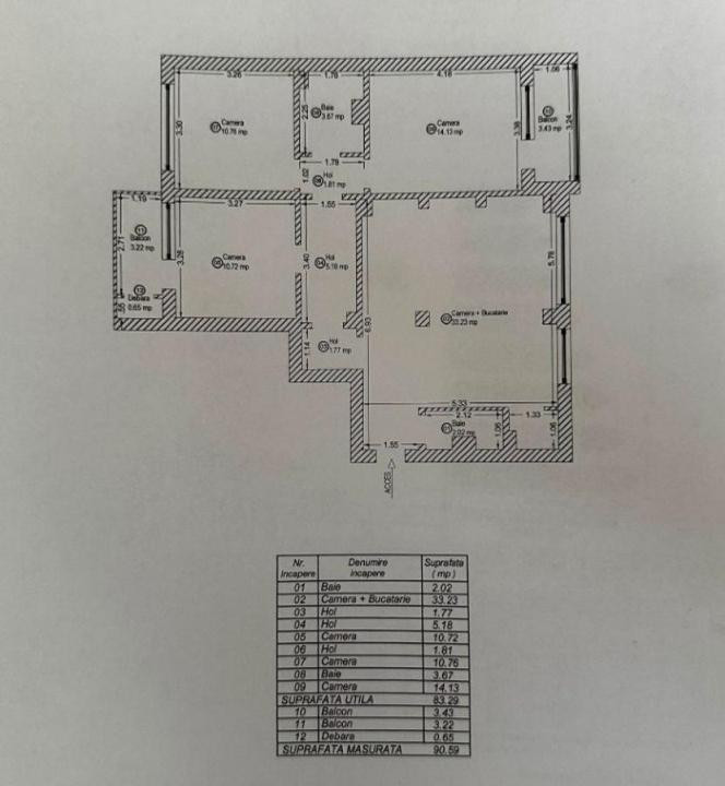 Apartament cu 4 camere, 84 mp utili + 2 balcoane - Gheorghe Lazar