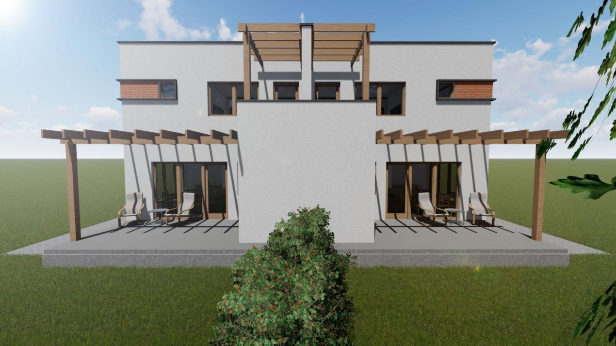 Duplex 5 camere, 120mp utili + 17mp terase, 275 mp teren -Giroc