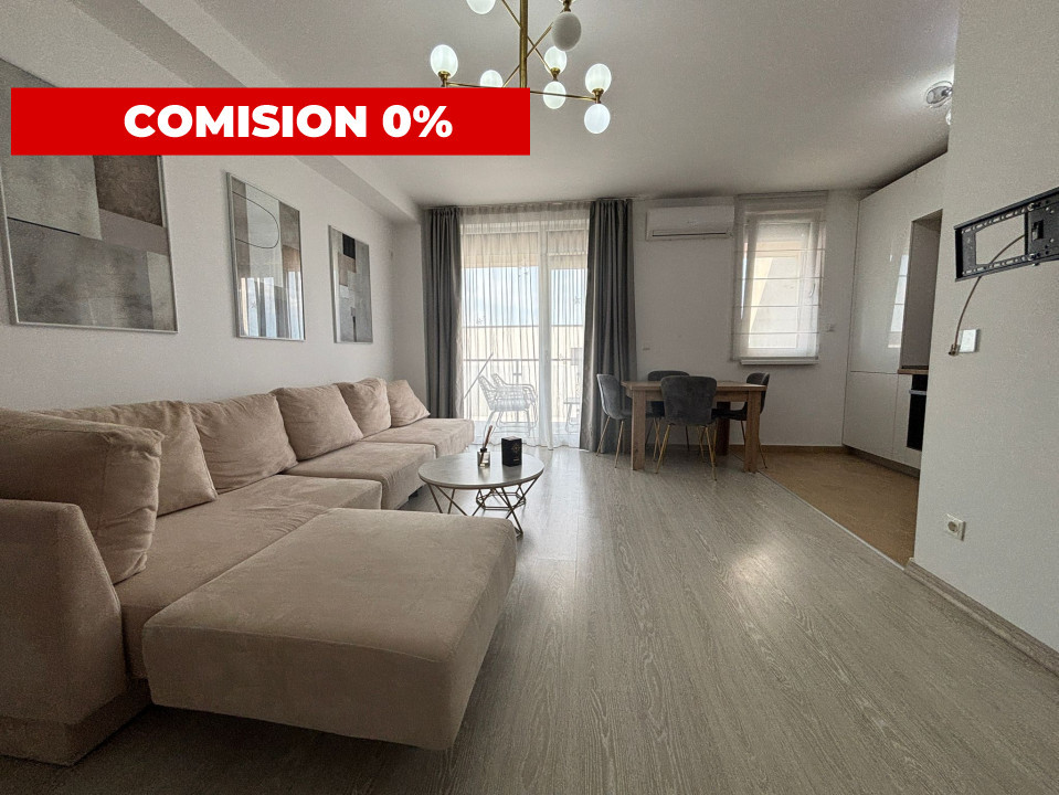 Apartament modern, 2 camere, mobilat, 52mp, balcon 12mp-Dumbravita-COMISION 0%