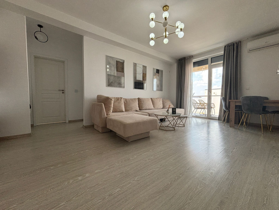 Apartament modern, 2 camere, mobilat, 52mp, balcon 12mp-Dumbravita-COMISION 0%